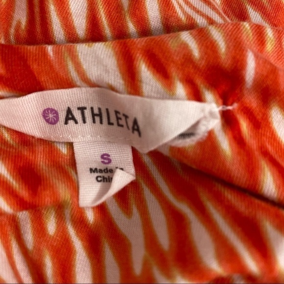 Athleta Small Starfish Orange White Reef Dress Sleeveless Scoop Neck Stretch - Picture 6 of 8